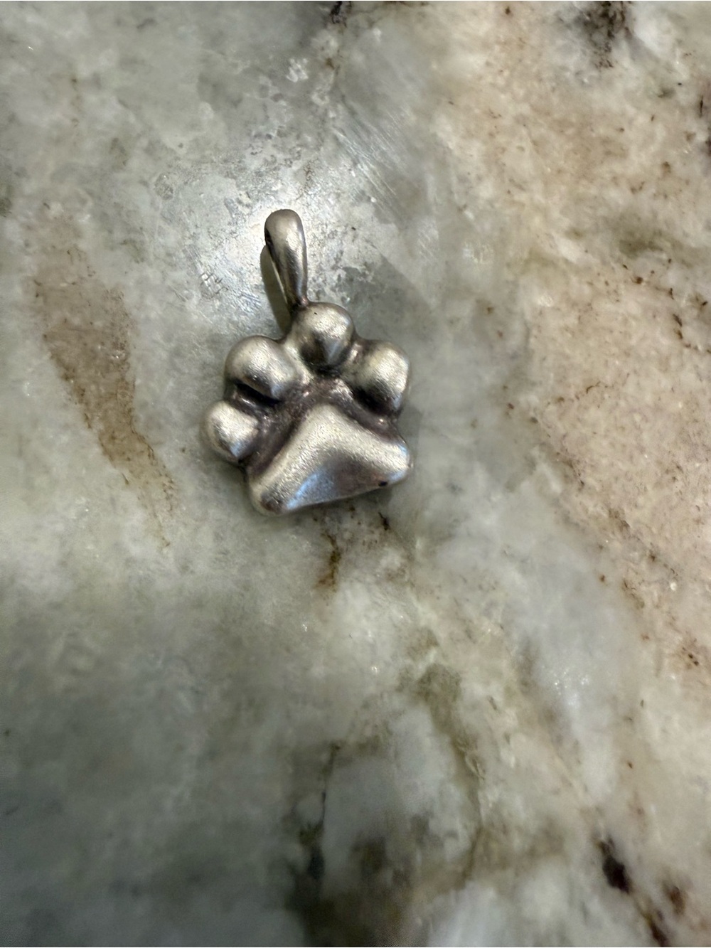 Sterling Paw Print Pendant 925